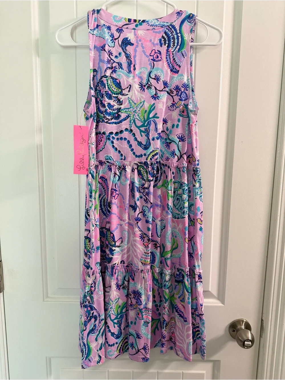 Lily Pulitzer Sleeveless Lorina V neck Lilac Freesia Mermaid printed Dress - Picture 4 of 6